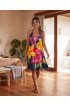 Hand Painted Rayon Halter Mini Dress Hand Painted Rayon Halter Mini Dress